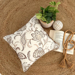 Marjorie - Beige Linen Throw Pillow Cover