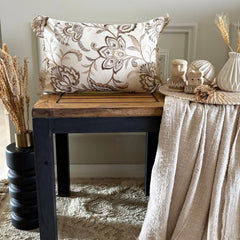 Pearla - Beige Linen Lumbar Pillow Cover
