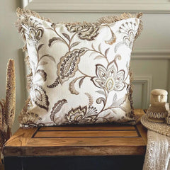 Marjorie - Beige Linen Throw Pillow Cover