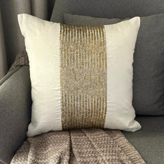 Gold Gleam - Ivory Art Silk Decorative Euro Sham