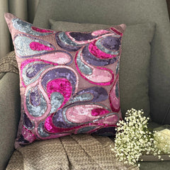 Royal Obsession - Pink & Purple Art Silk Decorative Euro Sham