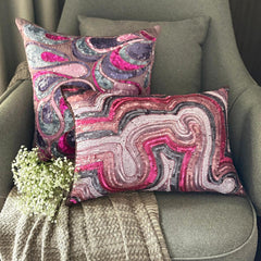 Royal Obsession - Pink & Purple Art Silk Decorative Euro Sham