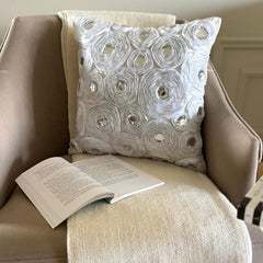 White Heaven - White Art Silk Decorative Euro Sham