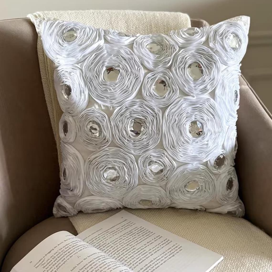 White Heaven - White Art Silk Throw Pillow Cover