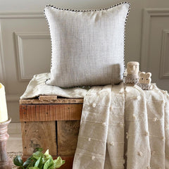 Jutish Grey - Grey Jute Throw Pillow Cover