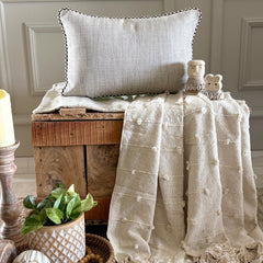 Jutish Grey - Grey Jute Throw Pillow Cover