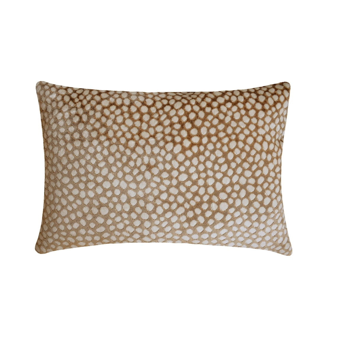Beige Velvet Lumbar Pillow Cover - Safari Speckle
