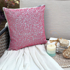 Pink Rush - Pink Cotton Linen Decorative Euro Sham