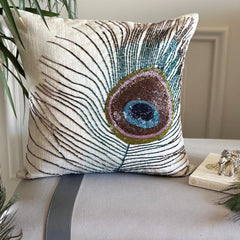 Bird Of Juno - Blue Velvet Decorative Euro Sham