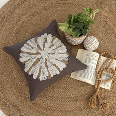 Mother Nature - Brown Cotton Linen Decorative Euro Sham