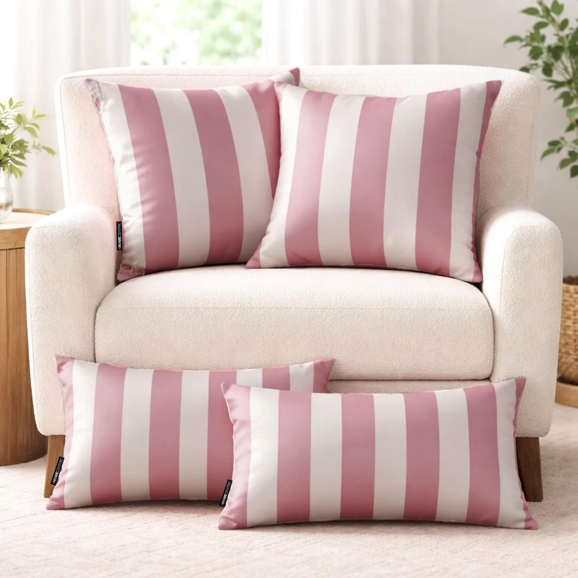 Pink Vertical Throw Pillow Cover