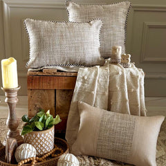 Jute Ready - Beige Jute Throw Pillow Cover
