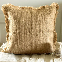Jute appeal Throw Pillow Cover