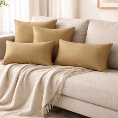 Light Beige Linen Throw Pillow Cover