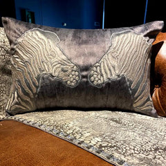 Zanzibar - Grey Suede Lumbar Pillow Cover
