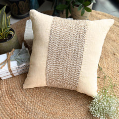 Linen Memories - Natural Beige Cotton Linen Throw Pillow Cover