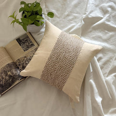Linen Memories - Natural Beige Cotton Linen Throw Pillow Cover
