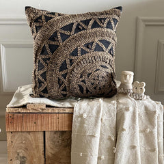 Jute Rebel - Black Art Silk Decorative Euro Sham