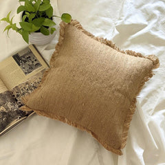 Jute appeal Throw Pillow Cover