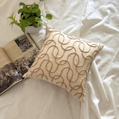 Jute Shoot - Natural Beige Cotton Linen Throw Pillow Cover