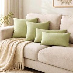 Set of 2 Sage Mint Linen Throw / Lumbar Pillow Cover - Sage Mint