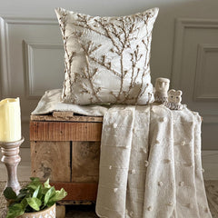 Jute Willow - Ivory Art Silk Decorative Euro Sham