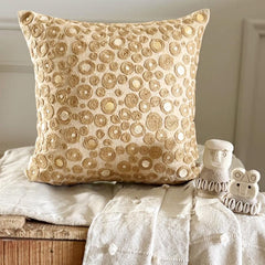 Jute Centric - Natural Beige Cotton Linen Throw Pillow Cover