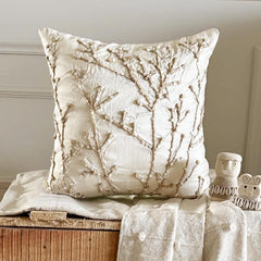 Jute Willow - Ivory Art Silk Decorative Euro Sham