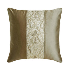 Taupe Satin Throw Pillow Cover - Regal Baroque Taupe