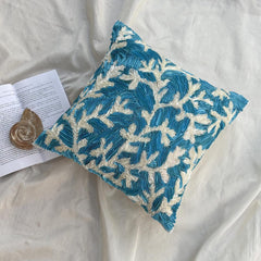 Aqua Blue Art Silk Throw Pillow Cover - Aqua Ornate