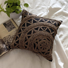 Jute Rebel - Black Art Silk Decorative Euro Sham