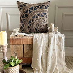 Jute Rebel - Black Art Silk Decorative Euro Sham