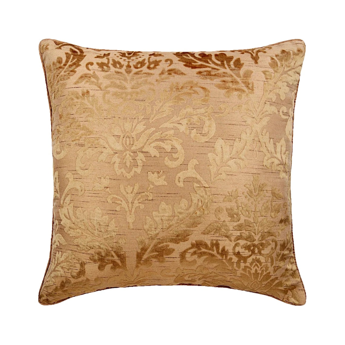 Peachy Beige - Peachy Beige Burntout Velvet Throw Pillow Cover