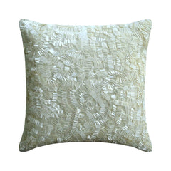 Ivory Elegance - Ivory Art Silk Throw Pillow Cover