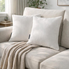 Set of 2 Ivory Linen Throw / Lumbar Pillow Cover - Ivory Linen