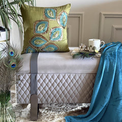 Peacock Abstract Sequins Throw Pillow Cover