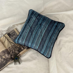 Electric Stripes - Blue Velvet Decorative Euro Sham