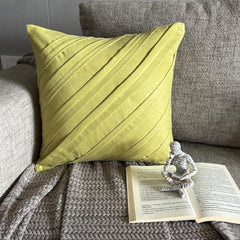 Contemporary Maple Butter - Butter Yellow Faux Suede Throw Pillow Cover