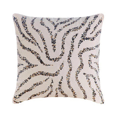 Sequin Whirlpool - White Art Silk Throw Pillow Cover
