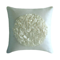 Vintageous - Ivory Suede Throw Pillow Cover