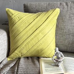 Contemporary Maple Butter - Butter Yellow Faux Suede Throw Pillow Cover