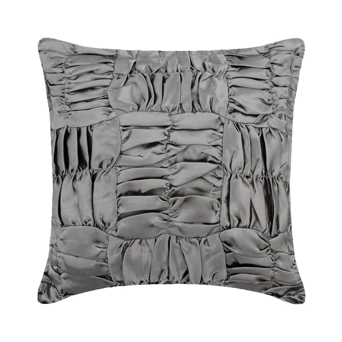 Dreamy Grey - Silver Satin Throw Pillow Cover