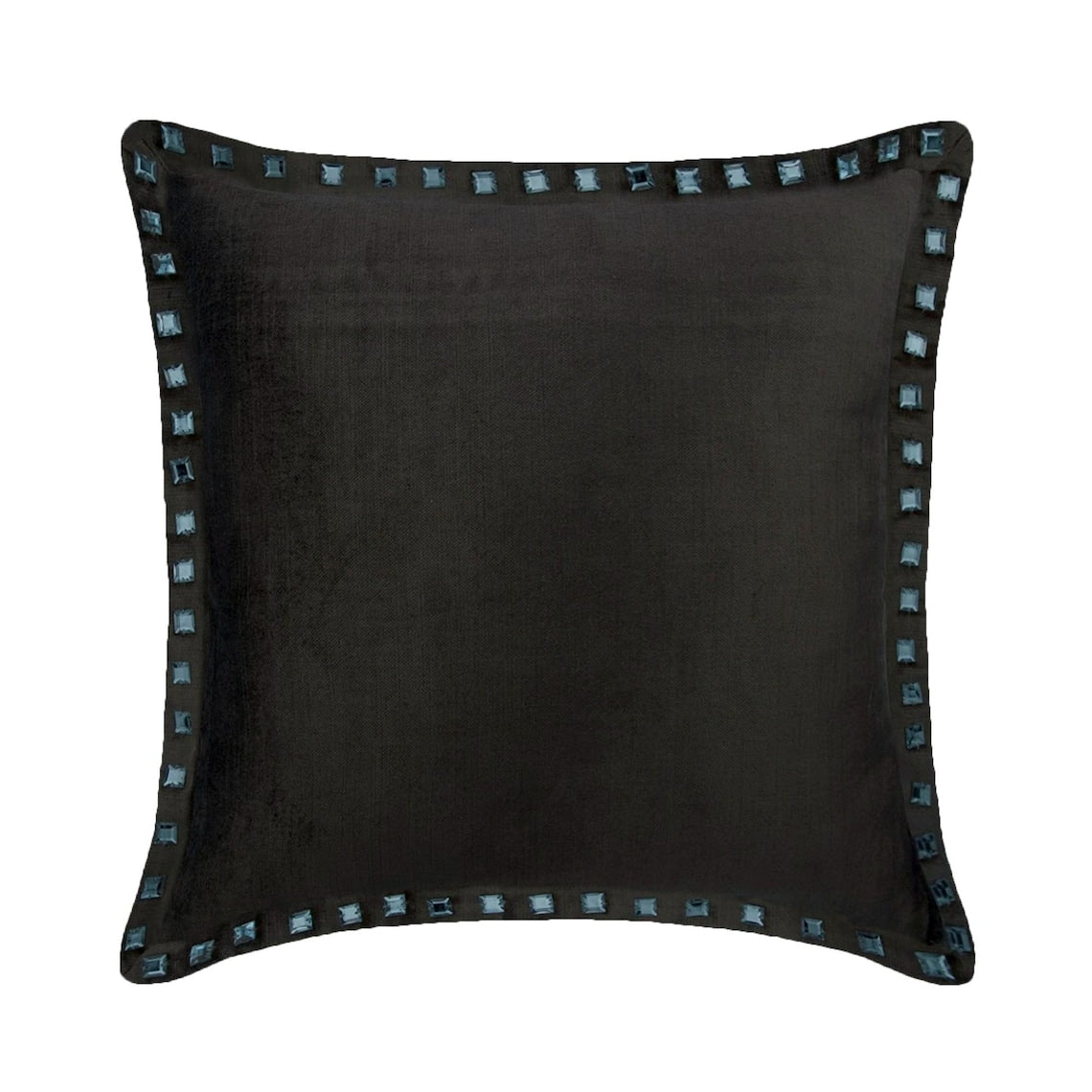Charcoal Crystal Palace - Charcoal Gray Velvet Throw Pillow Cover