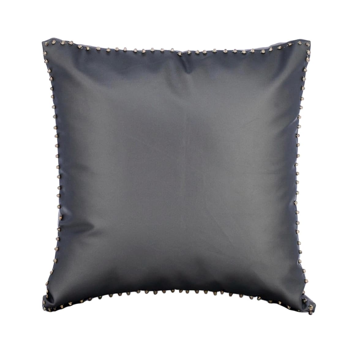 Silent Night - Gray Faux Leather Decorative Euro Sham