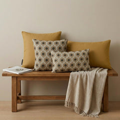 Beige Linen Throw Pillow Cover - Zoraya Beige