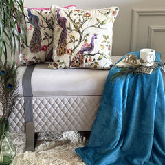 Mayush - Purple Cotton Throw Pillow Cover