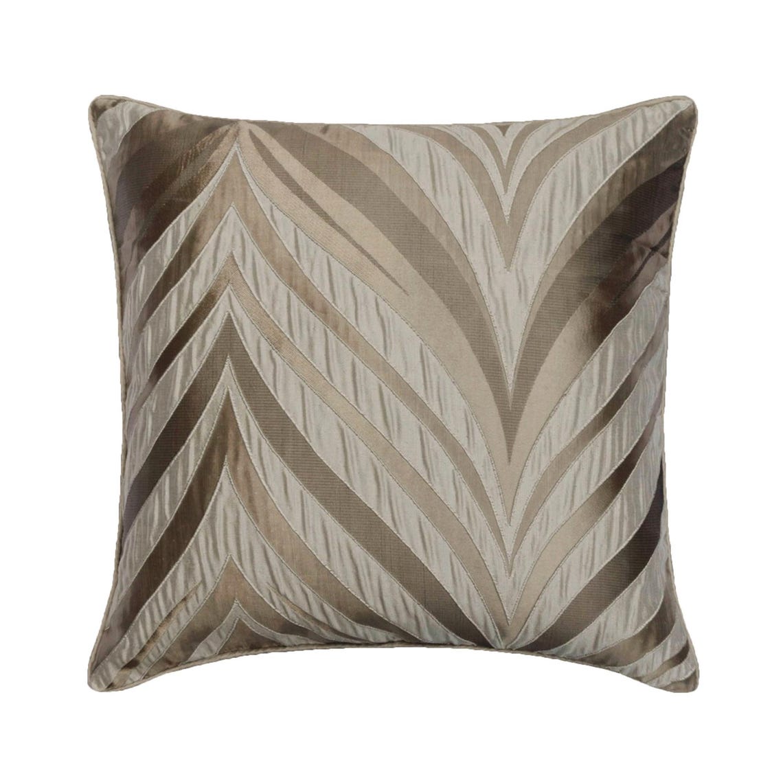 Chevron Folds - Beige Silk Throw Pillow Cover