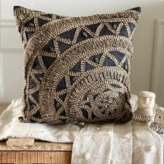 Jute Rebel - Black Art Silk Decorative Euro Sham