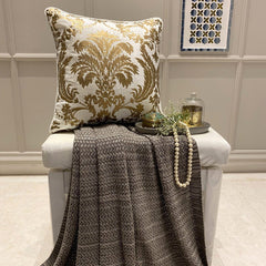 Gold Festive - White Velvet Decorative Euro Sham