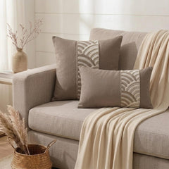 Taupe Linen Throw Pillow Cover - Taupe Reverie
